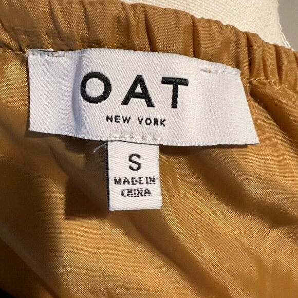 OAT New York Honey Mustard Bow Back Button Front Flounce Dress, Size Small - Picture 16 of 16